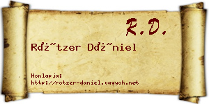 Rötzer Dániel névjegykártya